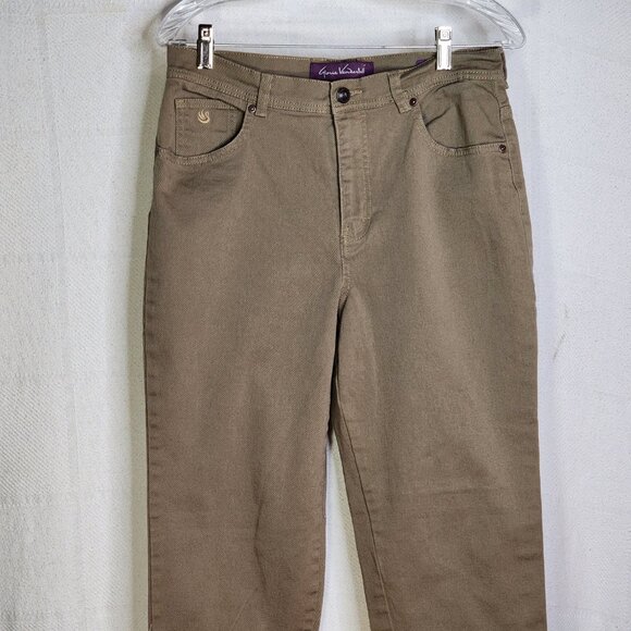 Gloria Vanderbilt Tan Khaki Amanda Cotton Span 5 Pocket Jeans Missy Size 10 AVG - Picture 3 of 16